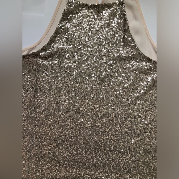 Altar’d State Size Small Sleeveless Ivory Golden Sequin Top New - Picture 8 of 12